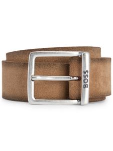 BOSS ceinture en cuir à logo gravé - Marron