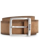 BOSS ceinture en cuir à logo gravé - Marron - thumbnail