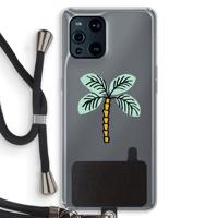 Palmboom: Oppo Find X3 Transparant Hoesje met koord - thumbnail