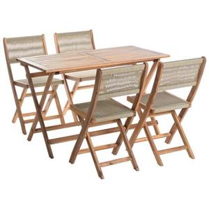 Beliani - PROSSEDI - Tuinset 4-zits - Beige - Acaciahout