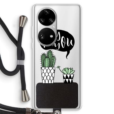 Hey you cactus: Huawei P50 Pro Transparant Hoesje met koord