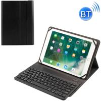 TY-1031 universele Bluetooth 3 0 ABS geborsteld textuur toetsenbord + lederen case voor iOS Windows Android Tablet PC tussen 9-10.5 inch (zwart)