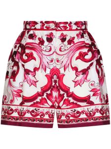 Dolce & Gabbana short en coton à imprimé Majolica - Rouge