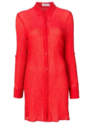 Amir Slama robe-chemise à effet froissé - Rouge