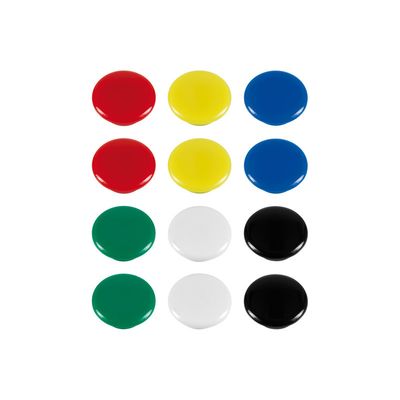 12x Ronde koelkast/whiteboard magneten 20 mm gekleurd