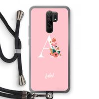 Pink Bouquet: Xiaomi Redmi 9 Transparant Hoesje met koord
