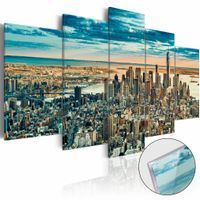 Afbeelding op acrylglas - New York, droomstad, Blauw,   5luik - thumbnail