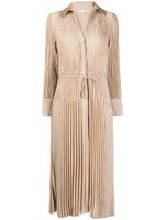 Vince pintuck-pleated midi dress - Marron - thumbnail