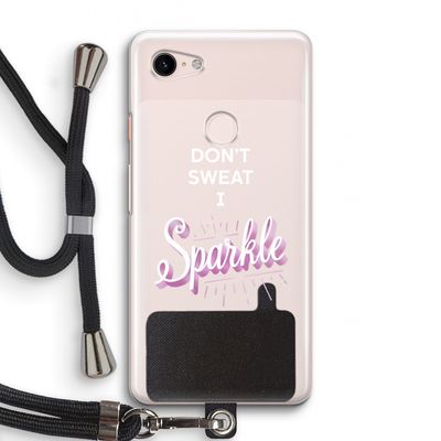Sparkle quote: Pixel 3 Transparant Hoesje met koord