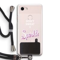 Sparkle quote: Pixel 3 Transparant Hoesje met koord