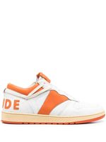RHUDE baskets en cuir à patch logo - Blanc