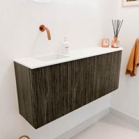 Toiletmeubel Mondiaz Joya | 101.6 cm | Meubelkleur Shadow | Faye wastafel Talc Links | Zonder kraangat(en)