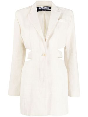 Jacquemus robe-blazer à découpes - Blanc