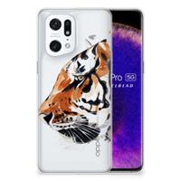 Smartphone hoesje OPPO Find X5 Pro Watercolor Tiger