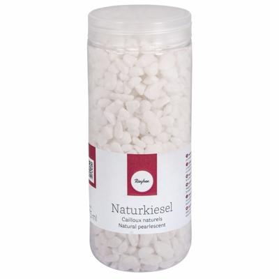 Rayher hobby decoratie steentjes kiezels - wit - 475 ml - Hobby decoratie stenen