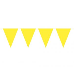 Gele slinger met vlaggetjes 10 meter