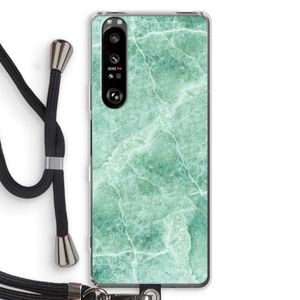 Groen marmer: Sony Xperia 1 III Transparant Hoesje met koord