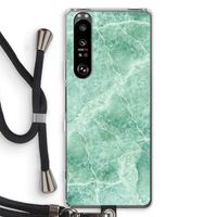 Groen marmer: Sony Xperia 1 III Transparant Hoesje met koord