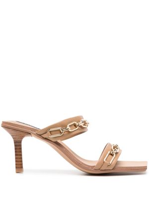 Senso mules Mikayla 80 mm à détail de chaîne - Marron