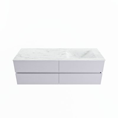 MONDIAZ VICA-DLUX 150cm badmeubel onderkast Cale 4 lades. Inbouw wastafel CLOUD rechts 1 kraangat, kleur Opalo.