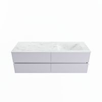 MONDIAZ VICA-DLUX 150cm badmeubel onderkast Cale 4 lades. Inbouw wastafel CLOUD rechts 1 kraangat, kleur Opalo.