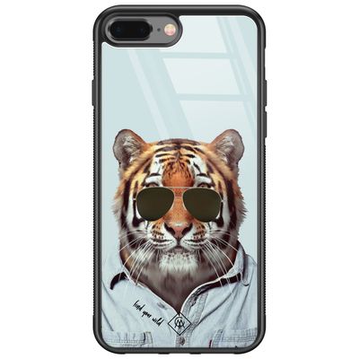 iPhone 8 Plus/7 Plus glazen hardcase - Tijger wild