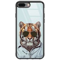 iPhone 8 Plus/7 Plus glazen hardcase - Tijger wild