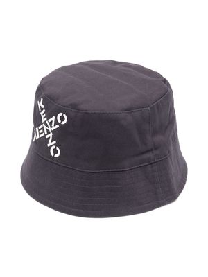 Kenzo Kids bob à logo imprimé - Gris