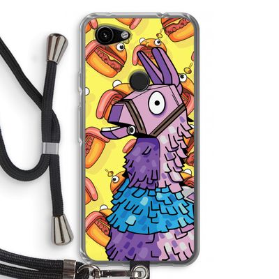 Loot Burger: Pixel 3a Transparant Hoesje met koord