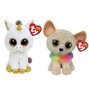 Ty - Knuffel - Beanie Boo's - Pegasus Unicorn & Chewey Chihuahua