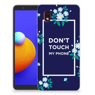 Samsung Galaxy A01 Core Silicone-hoesje Flowers Blue DTMP Samsung Galaxy A01 Core Silicone-hoesje Flowers Blue DTMP