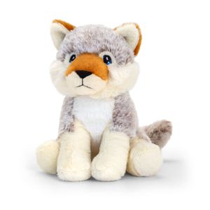 Pluche knuffel dier grijze wolf 25 cm