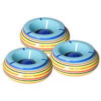 3x stuks asbak in mooie blauwe kleuren combinatie van 19 cm