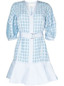 3.1 Phillip Lim robe Taffeta à carreaux - Bleu