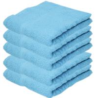 Towelcity Luxe badhanddoek - 5x - turquoise - 50 x 90 cm - 550 grams - Badkamer textiel - Katoen