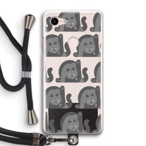 Cats: Pixel 3 Transparant Hoesje met koord