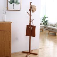 Creatieve boom-vormige massief houten vloer Hatstand kleren opknoping Rack grootte: 165x50x5cm (koffie)