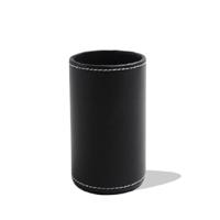 Faux leder lederen Penholder Desk supplies organisator (zwart)