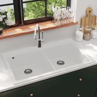 Spoelbak opbouw graniet dubbele bak crmewit Spoelbak opbouw graniet dubbele bak crmewit