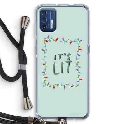 It's Lit: Motorola Moto G9 Plus Transparant Hoesje met koord