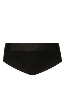 Dolce & Gabbana slip en coton à bande logo - Noir