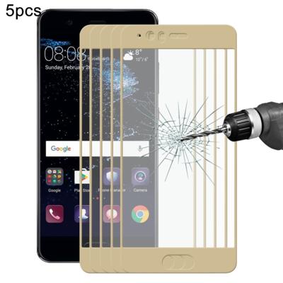 5 pc's ENKAY Hat-Prins voor Huawei P10 0 26 mm 9H hardheid 2.5D gebogen Full Screen getemperd glas scherm Film(Gold)