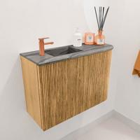 Toiletmeubel Mondiaz Joya Dlux | 61.6 cm | Meubelkleur Oak | Faye wastafel Sombra Wasbak Links | 1 kraangat