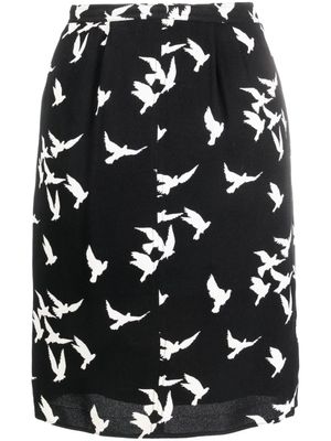 Saint Laurent Pre-Owned jupe à imprimé graphique (1978) - Noir