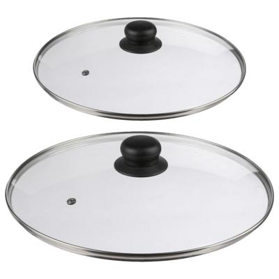 Secret de Gourmet - Set van 2x universele glazen pannendeksels - voor pannen van dia 24 en 28 cm Secret de Gourmet - Set van 2x universele glazen pannendeksels - voor pannen van dia 24 en 28 cm