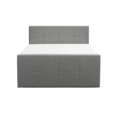 Boxspring met voetbord Liv geblokt - lichtgrijs - 160x200 cm - slanke poot - Leen Bakker