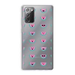 Smiley watermeloenprint: Samsung Galaxy Note 20 / Note 20 5G Transparant Hoesje