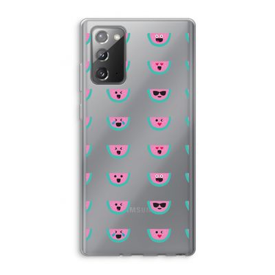 Smiley watermeloenprint: Samsung Galaxy Note 20 / Note 20 5G Transparant Hoesje