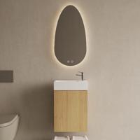 Toiletmeubel Set Gliss Design Riga Artisan Eiken Fontein Glans Wit