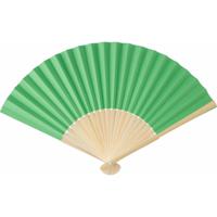 Handwaaier/spaanse waaier - groen - bamboe/papier - 36 x 21 cm - verkoeling/zomer